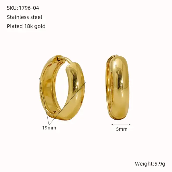 Wholesale 1 Pair Vacation Classic Style Round 304 Stainless Steel 18K Gold Plated Earrings