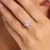 Wholesale Glass Copper Heart Shape Glass IG Style Cute Romantic Silver Rings
