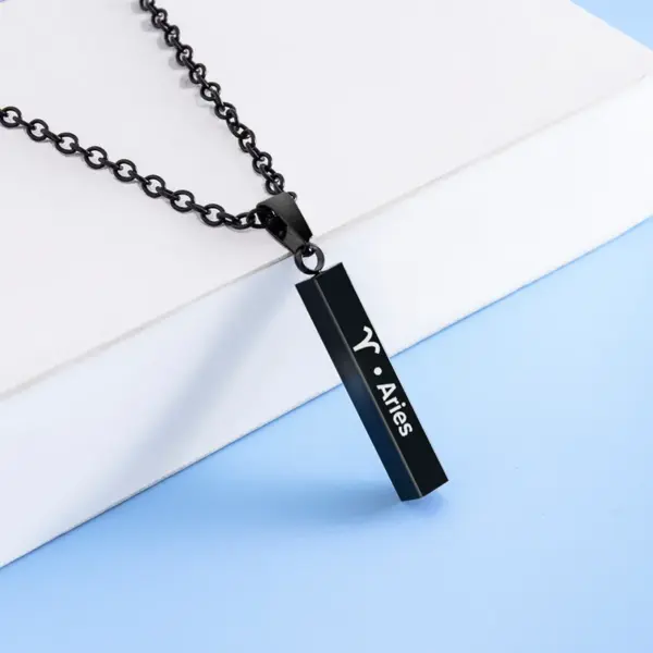 Wholesale 12 Constellation Stainless Steel Ing Pillar Necklace