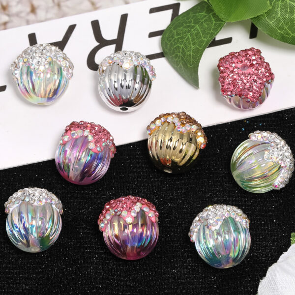 Wholesale Rhinestone Drill Ball Acrylic Pumpkin Bead Pinecone Ball Beads