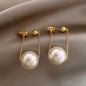 Double chain White imitation pearl