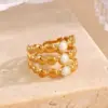 Wholesale Jewelry Simple Style Geometric 304 Stainless Steel Plating Open Rings