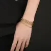 Wholesale PVD Coated 18K Gold Plated Twist Stainless Steel Simple Style Waterproof Non Tarnish 304 Stainless Steel Bracelets