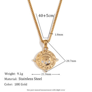 Side chain round sticky diamond tarot card-gold-eyes