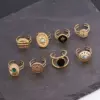 Wholesale PVD Coated 18K Gold Real Gold Plated Flower Stainless Steel Retro Waterproof Non Tarnish