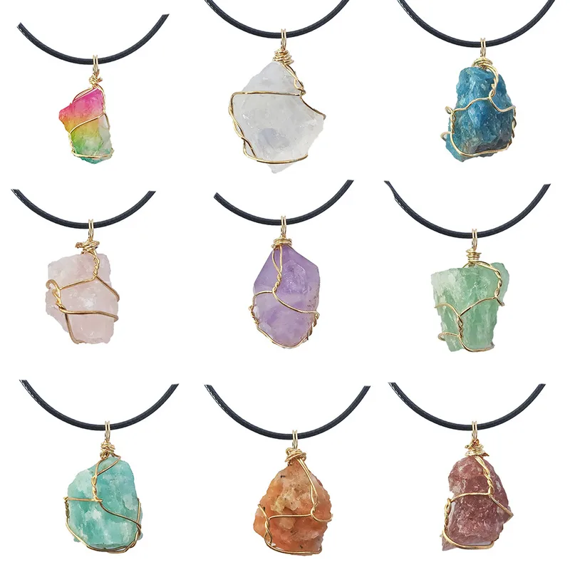 Wholesale Simple Style Irregular Crystal Patchwork Pendant Necklace 1 Piece