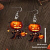 Wholesale Halloween scary pumpkin man flat acrylic earrings