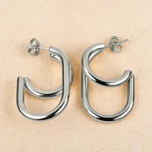 Silver / 0.8*11*20 * 35.8mm Geometric U-Shaped