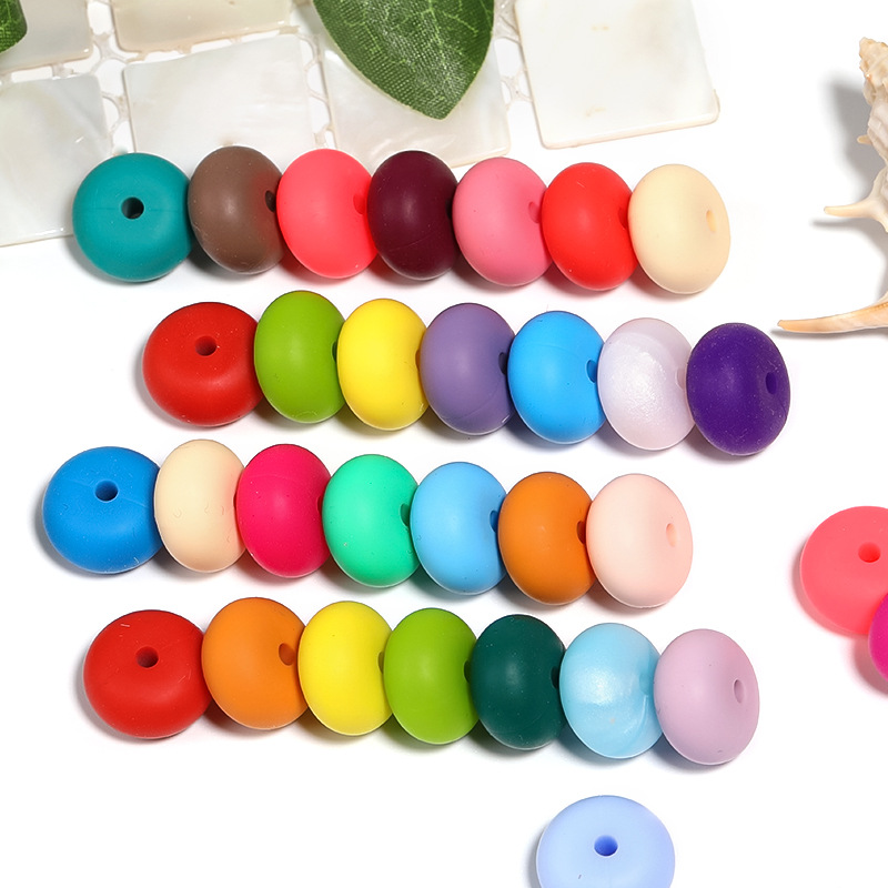 Wholesale 14mm Silicone Flat Beads Candy Color Abacus Beads Wheel Beads Bracelet Necklace DIY Jewelry Aessories Bulk Beads