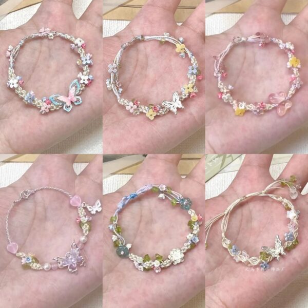 Wholesale Hand Rope Flowers Are Exquisite, Sweet and Good-Looking, New Summer Braided Small Fresh Hand Ornaments, Braided Hand Rope