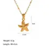 Wholesale 18K Gold Plated 304 Stainless Steel PVD Coated Pearl Starfish Shell Plating Inlay Paperclip Chain Cable Chain Rings Earrings Necklace