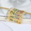 Wholesale Streetwear Geometric Patchwork Copper Artificial Gemstones Earrings