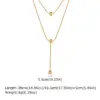 Wholesale PVD Coated Real Gold Plated 18K Gold Solid Color 201 Stainless Steel Elegant Streetwear IG Style Waterproof Non Tarnish 201 Stainless Steel Double Layer Necklaces