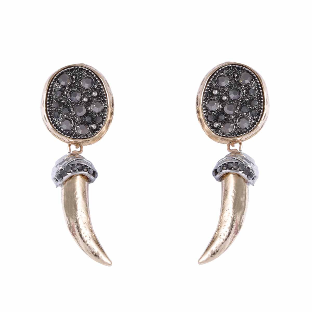 Wholesale ZA Cross-border Personality Trend Retro Light Animal Corner Distressed Earrings High-end Light Luxury All-match Daily Casual