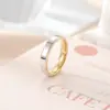 Wholesale PVD Coated Real Gold Plated 18K Gold Color Block Stainless Steel Simple Style Waterproof Non Tarnish Rings