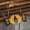 oly-be4603dc2a2c67dc6f52e8c981fb942b Wholesale Butterfly Print Sunflower Acrylic Holiday Earrings