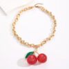 Wholesale Exaggerated red cherry fruit pendant