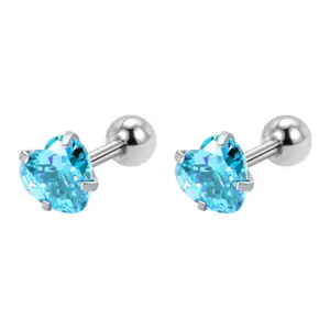 4mm Heart-Shaped Blue Zirconium (a Pair)