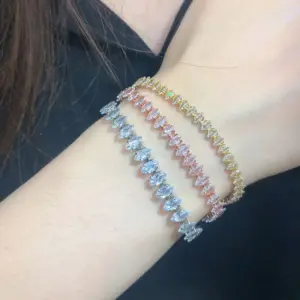 Wholesale Simple Style Eye Copper Inlay Zircon Bracelets 1 Piece