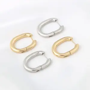 Single Fashion U Shape Stainless Steel Plating Earrings
