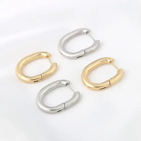 Single Fashion U Shape Stainless Steel Plating Earrings