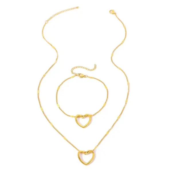Wholesale Ion Plating (IP) 18K Gold Plated Heart Shape 304 Stainless Steel Elegant Waterproof Non Tarnish 304 Stainless Steel Pendant Necklace