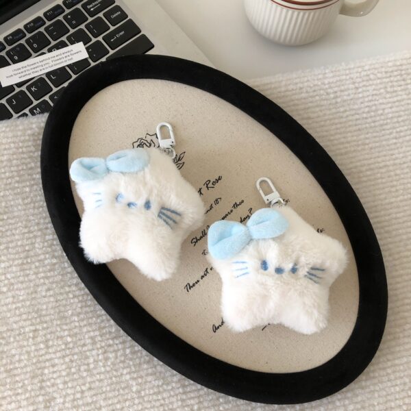 Wholesale Blue Plush Star Cat Doll Pendant Bag Five-pointed Star Pendant Car Key Pendant Girlfriend Accessories