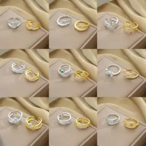 Wholesale Copper 18K Gold Plated Simple Style Shiny Plating Snake Rings