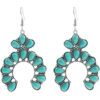Wholesale European and American Cross-border Horseshoe Fan-shaped Acrylic Turquoise Earrings Alloy Vintage Bohemian Ethnic Style Earrings