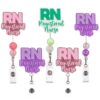 Wholesale New Hot Sale Acrylic RN Medical Care Telescopic Clip Easy Pull Buckle Easy Pull ID Buckle Beaded Badge Scroll Gift