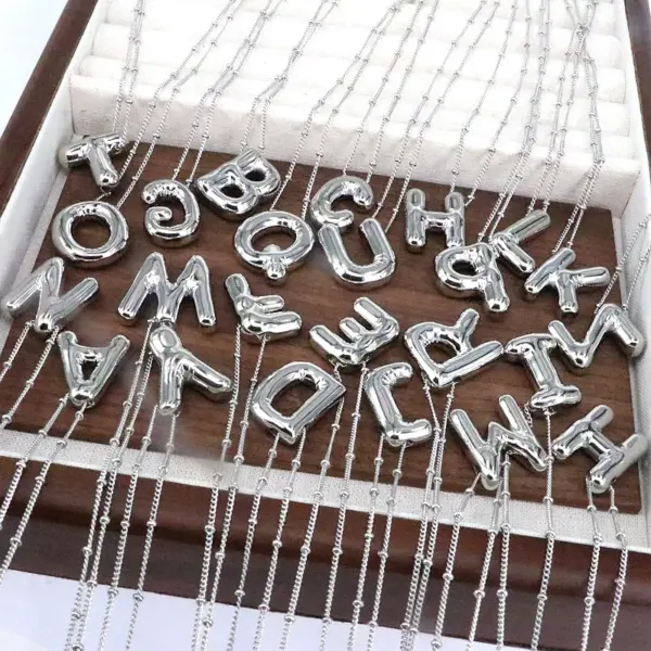 Wholesale Hip-hop Simple Style Classic Style Letter Copper Silver Plated Pendant Necklace In Bulk