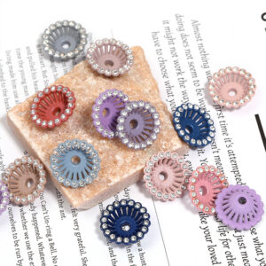 oly-be6d1db7d83de6986382c0d50c648d9e Wholesale New style rhinestone-encrusted hollow flower basket with spacer beads, simple and fashionable, DIY keychain, beaded pen accessory.