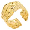 Wholesale PVD Coated Real Gold Plated 18K Gold Solid Color 304 Stainless Steel Simple Style Classic Style Waterproof Non Tarnish Rings