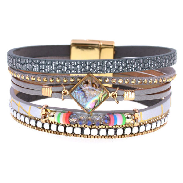 oly-be708f9590b5af76a4c78eb6c3097261 Wholesale European and American hot sale high quality women's leather bracelet fashion fashion zircon accessories women's leather bracelet jewelry