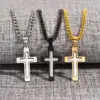 Titanium Steel Cross PVD Coated Silver Plated Casual Hip-Hop Plating Pendant Necklace