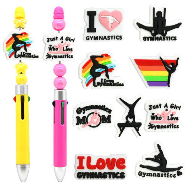 Wholesale Random 100pcs Gymnastics Series Ballpoint Pen Accessories Beads
