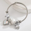 Wholesale New Fashion Panjia Dora Stainless Steel Bracelet for Women Alloy Heart Elephant Pearl Pendant Heart Bestie Bracelet
