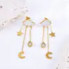 Wholesale Jewelry French Style Simple Style Clouds Star Moon 304 Stainless Steel 18K Gold Plated Jewelry Set