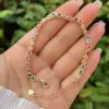 Wholesale Jewelry Classic Style Round Copper Zircon 18K Gold Plated Inlay Bracelets