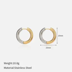 Gold round Earrings