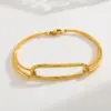 Wholesale PVD Coated Real Gold Plated Color Block 304 Stainless Steel Simple Style Classic Style Waterproof Non Tarnish 304 Stainless Steel Bracelets