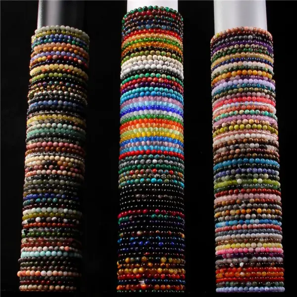 Unisex Natural Stone Healing Geometric Color Block Bracelets Healing Crystals Jewelry