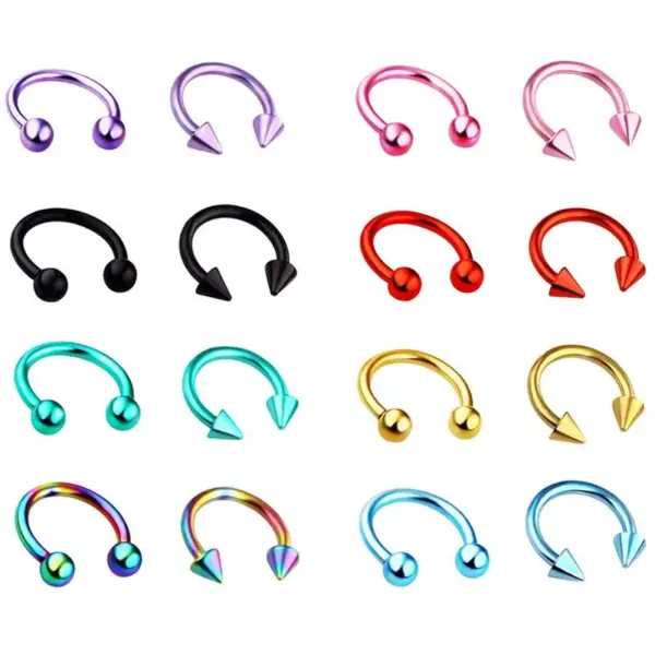 Wholesale 1 Piece Nose Rings & Studs Fashion Solid Color Titanium Steel Vacuum Plating