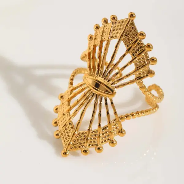 Wholesale Jewelry IG Style Simple Style Commute Geometric Starfish 304 Stainless Steel 18K Gold Plated Open Rings