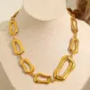 Wholesale Ion Plating (IP) Real Gold Plated 18K Gold Geometric Solid Color 304 Stainless Steel Elegant Waterproof Non Tarnish Bracelets Necklace