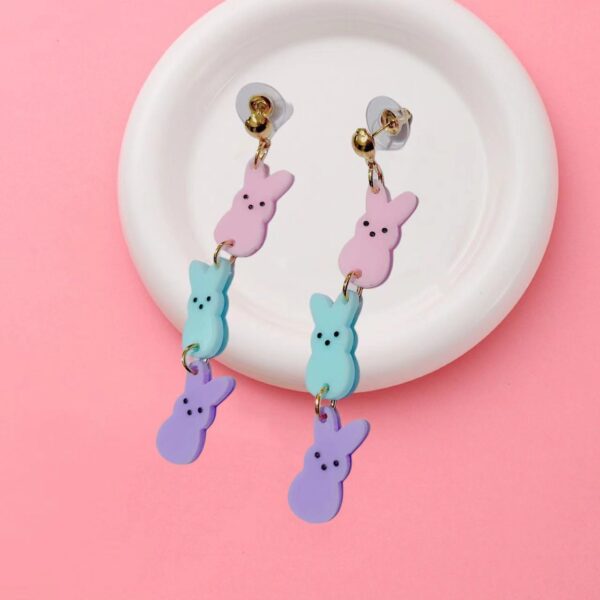 Wholesale European and American Cross-border Easter Bunny Earrings Cute Bunny Earrings Easter Party Ear Jewelry