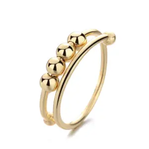 Double-layer glossy beads gold / Adjustable opening