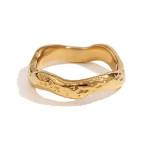 Beating Pattern Wave Simple Bracelet Ring-Gold / No. 8