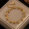 Fashion Geometric 304 Stainless Steel 18K Gold Plated Stainless Steel Bracelets In Bulk