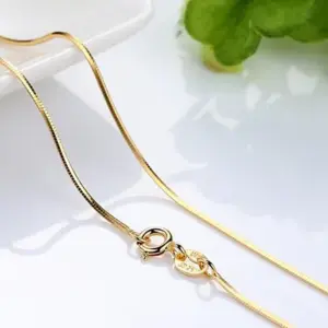 Snake Bones Chain 1.0mm [18-Inch 45cm] Gold Plated